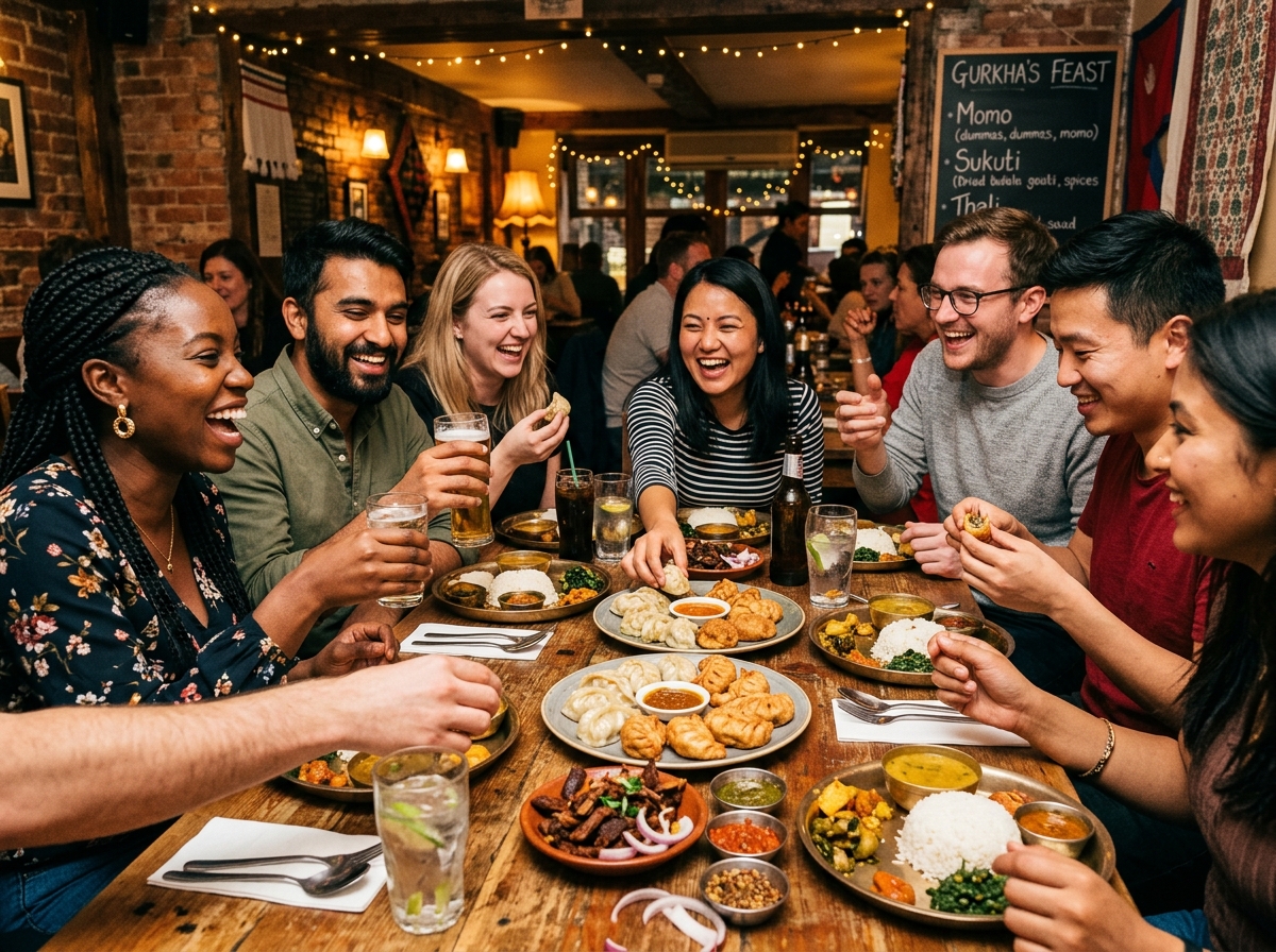 Friends enjoying dinner together