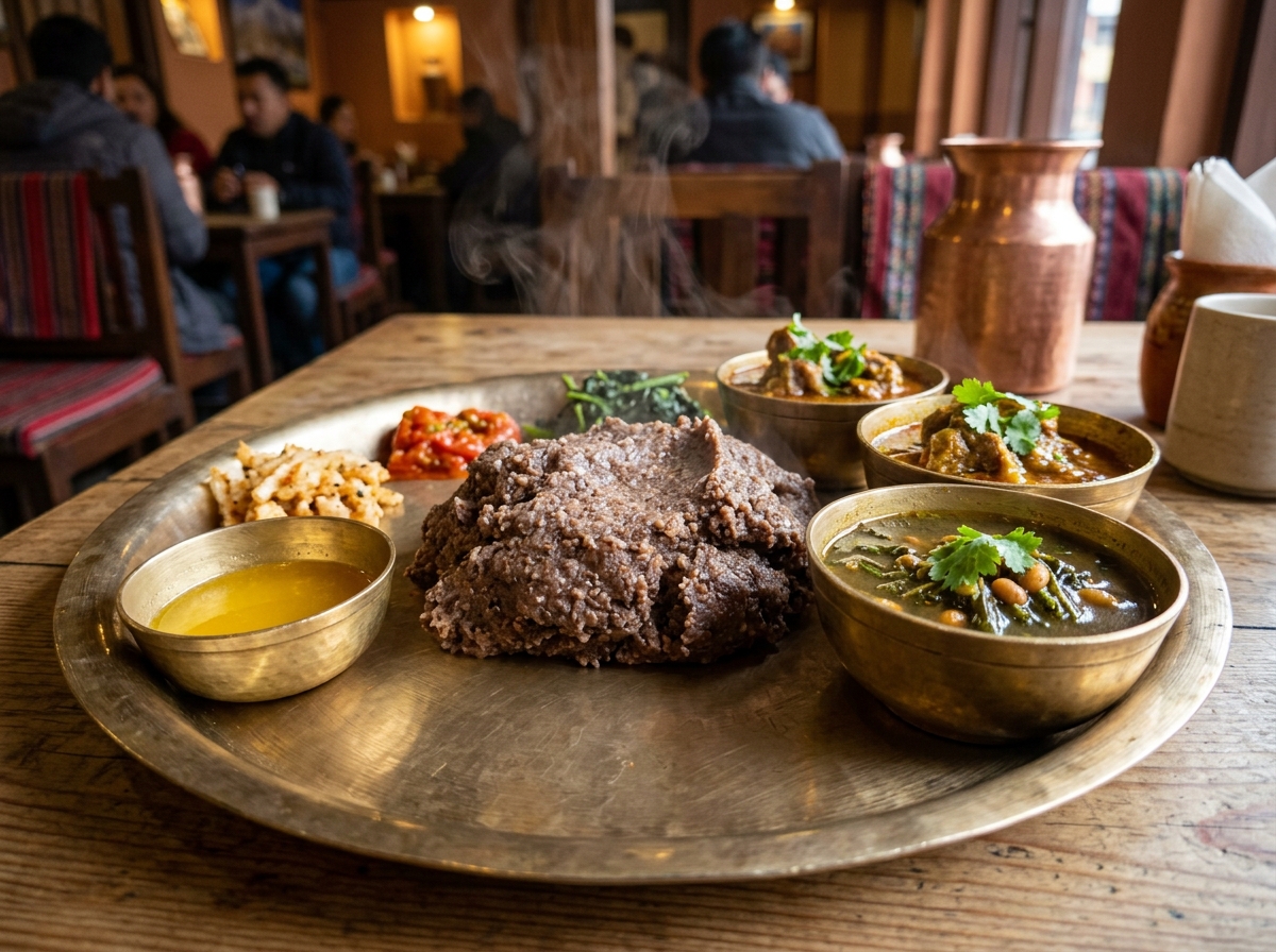 Authentic Nepali Dhido set platter
